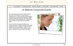 Jo Malone Corporate Events Brochure CD Rom